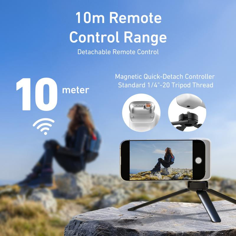TELESIN Magnetic Phone Camera Shoot Hand Grip, Phone Holder Shooting Aid with Remote Control Handle for Iphone, HUAWEI, and Samsung Phones