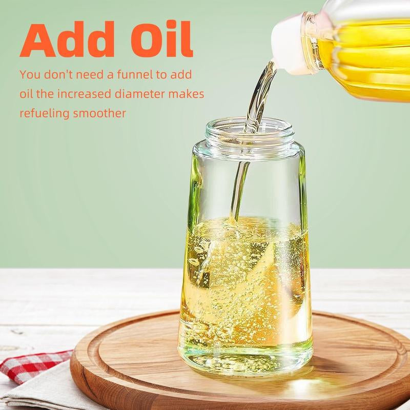 16Oz Oil Dispenser Bottle for Kitchen - 2 in 1 Olive Oil Dispenser and Oil Sprayer -Oil Sprayer for Cooking, Kitchen, Salad, Barbecue Utensils Glass Kitchenware Pouring