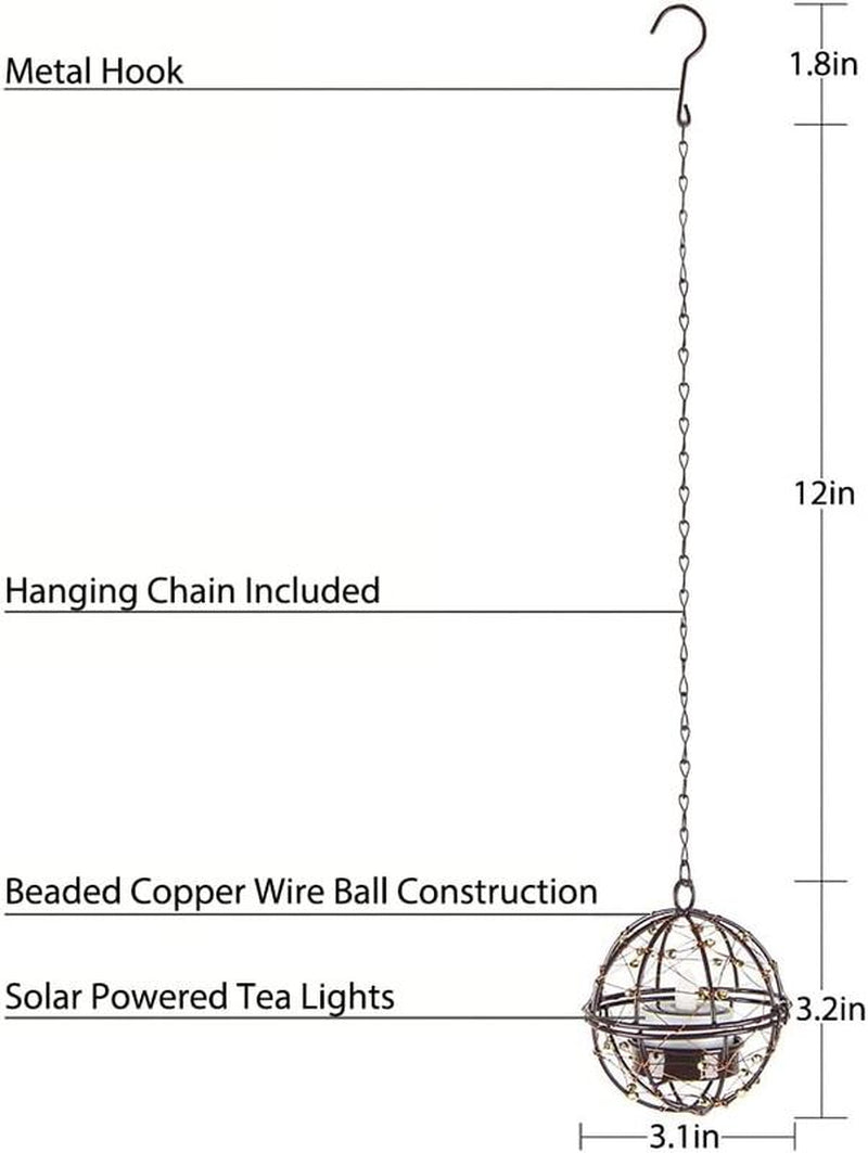 Solar Hanging Lanterns (4-Pack) – Solar Powered LED Outdoor Hanging Lights, Weatherproof Decorative Garden, Patio, Yard, Backyard, Porch, and Pathway Decor