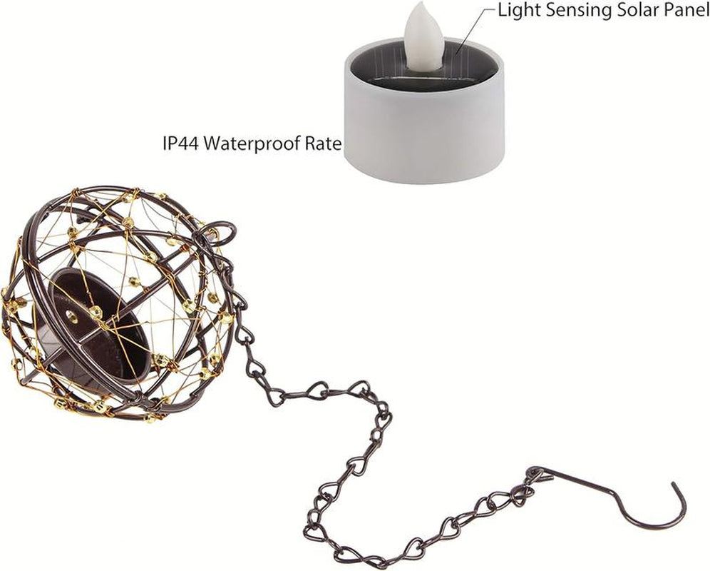 Solar Hanging Lanterns (4-Pack) – Solar Powered LED Outdoor Hanging Lights, Weatherproof Decorative Garden, Patio, Yard, Backyard, Porch, and Pathway Decor