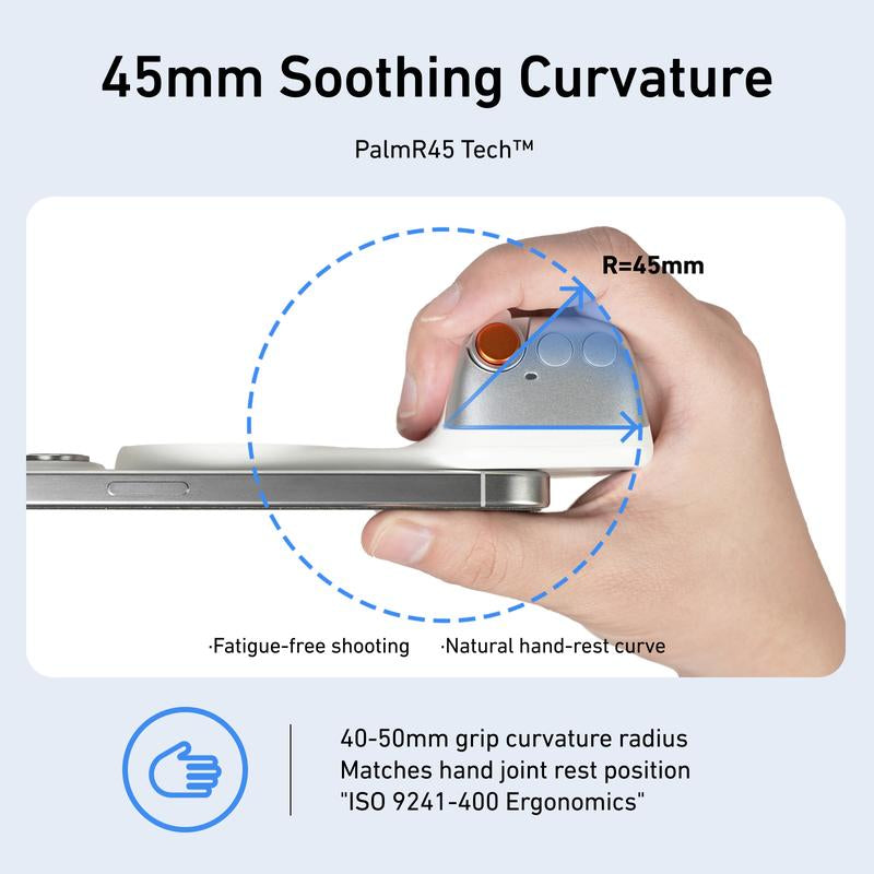 TELESIN Magnetic Phone Camera Shoot Hand Grip, Phone Holder Shooting Aid with Remote Control Handle for Iphone, HUAWEI, and Samsung Phones