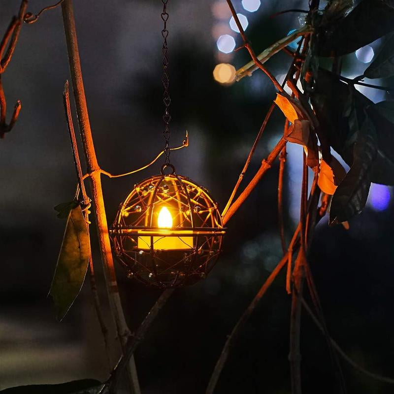 Solar Hanging Lanterns (4-Pack) – Solar Powered LED Outdoor Hanging Lights, Weatherproof Decorative Garden, Patio, Yard, Backyard, Porch, and Pathway Decor