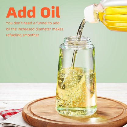 16Oz Oil Dispenser Bottle for Kitchen - 2 in 1 Olive Oil Dispenser and Oil Sprayer -Oil Sprayer for Cooking, Kitchen, Salad, Barbecue Utensils Glass Kitchenware Pouring