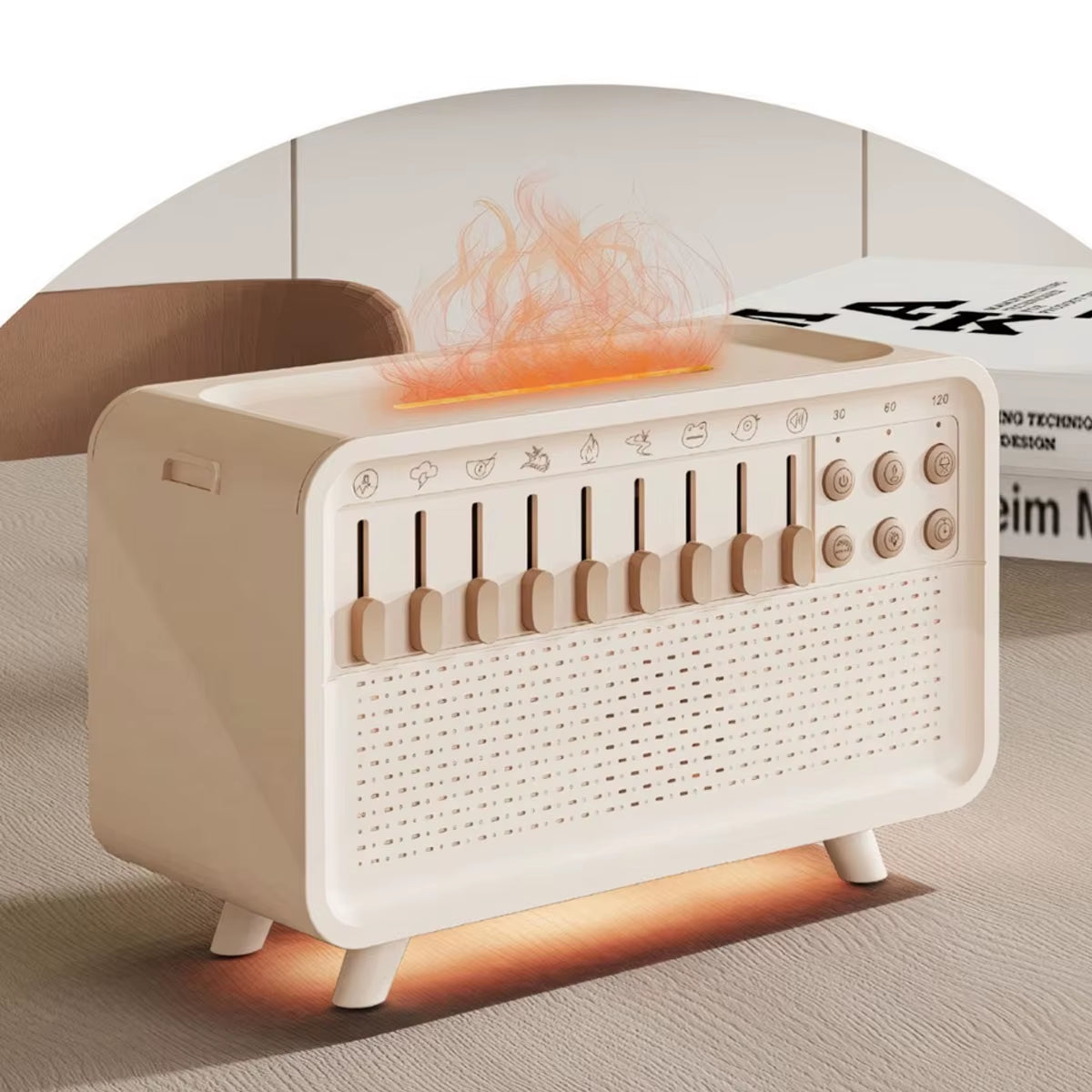 White Noise Machine Diffuser Air Aroma Diffuser Humidifier with 8 White Noise Adjustable, Night Light, Bluetooth Speaker